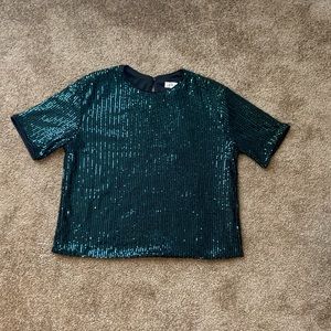 THML cropped sequin top